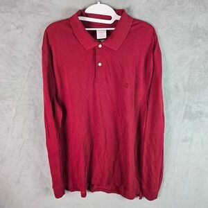 Brooks Brothers Men XL Burgundy Long Sleeve Supima Cotton Performance Polo Shirt
